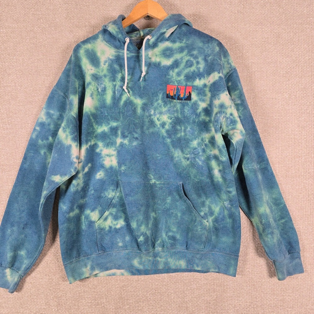 Artist Union Death Valley Arizona Tie Dye Hoodie Mens Large Blue Green Cacti L
